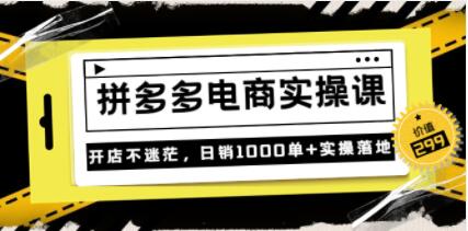 《拼多多电商实操课》开店不迷茫，日销1000单+实操落地-渡漳网