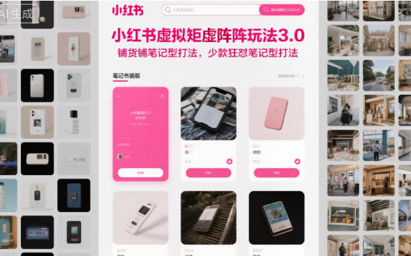 小红书虚拟矩阵玩法3.0，铺货铺笔记型打法-渡漳网