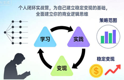 个人闭环实战营,为自己建立稳定变现的基础,商业逻辑思维-渡漳网