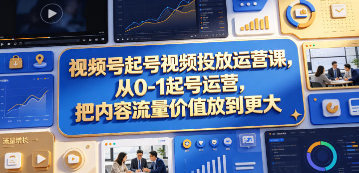 视频号起号视频投放运营课-渡漳网