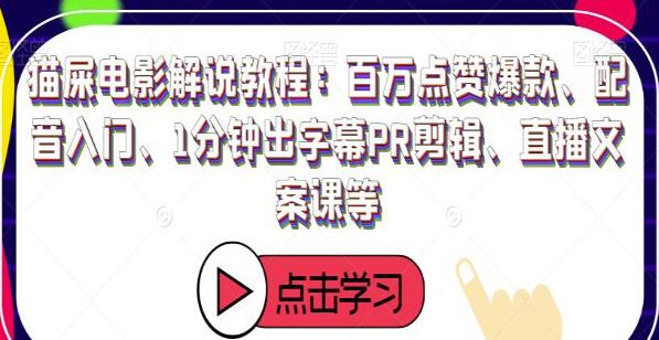 电影解说教程:爆款视频、配音、PR剪辑、文案等全程实战案例解析-渡漳网