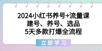 《小红书养号+流量课》建号、养号、选品,5天多款打爆全流程-渡漳网