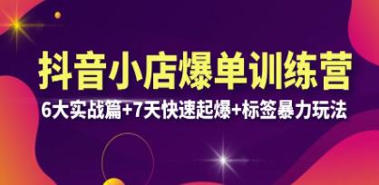 《抖音小店爆单训练营》6大实战篇+7天快速起爆+标签暴力玩法-渡漳网