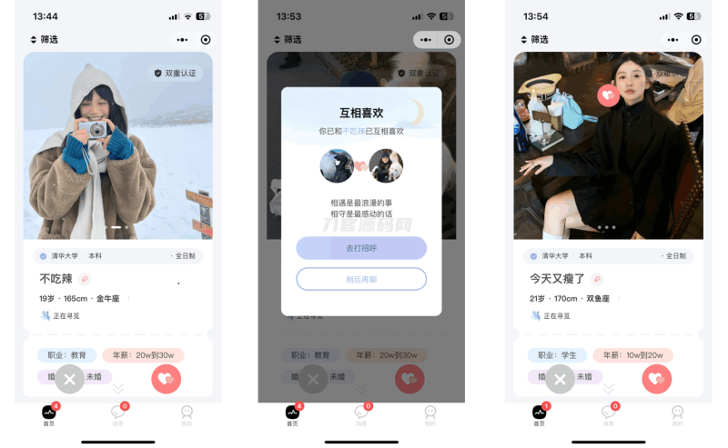 仿青藤之恋社交交友软件系统源码 即时通讯 聊天 微信小程序 App H5三端通用-渡漳网