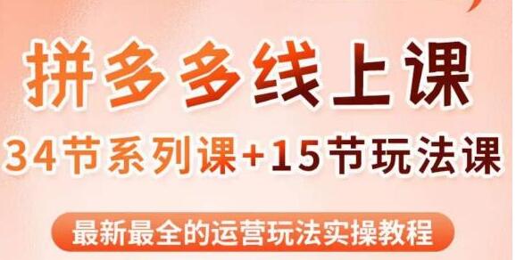 《拼多多运营玩法系列课》最新的运营玩法实战课程-渡漳网