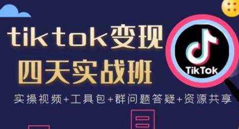 tiktok变现四天实战班视频:连怼技术+矩阵玩法赚,单账号月入2000美金-渡漳网