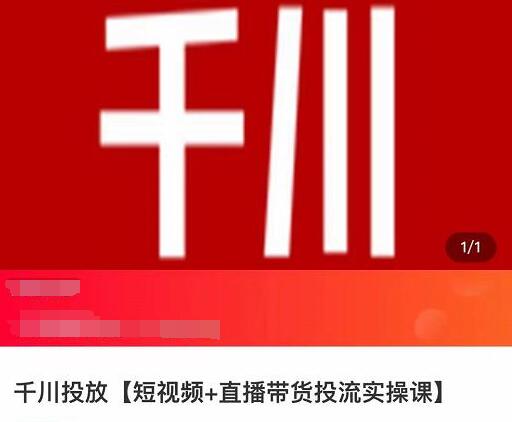 七巷社《千川投放,短视频+直播带货投流实操课》培训课程-渡漳网