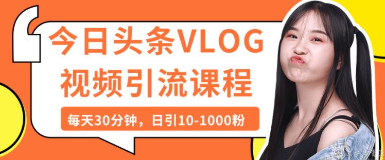 今日头条VLOG视频引流技术,每天30分钟,日引10-1000粉-渡漳网