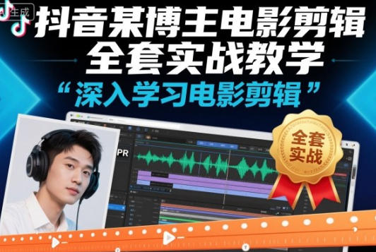 抖音某博主电影剪辑全套实战教学,深入学习电影剪辑-渡漳网