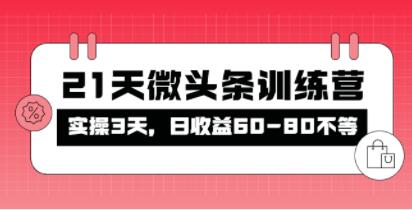《21天微头条训练营》实操3天,日收益60-80不等-渡漳网