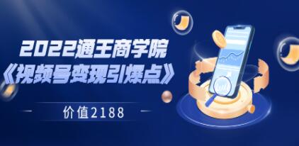 王通《视频号变现引爆点》培训课程-渡漳网