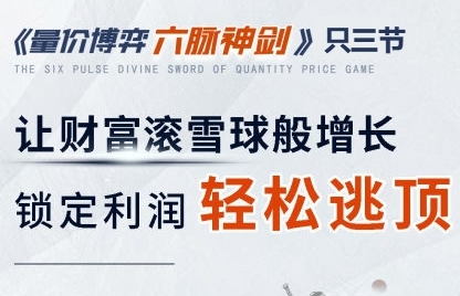 刘骥才-量价博弈学 六脉神剑,锁定利润轻松逃顶-渡漳网