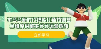 《拼多多新时代爆款打造特训营》全维度讲解拼多多运营逻辑-渡漳网