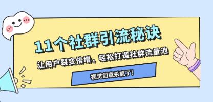 《11个社群引流秘诀》让用户裂变倍增，轻松打造社群流量池-渡漳网