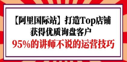 阿里国际站《打造Top店铺获得优质询盘客户》95%的讲师不说的运营技巧-渡漳网