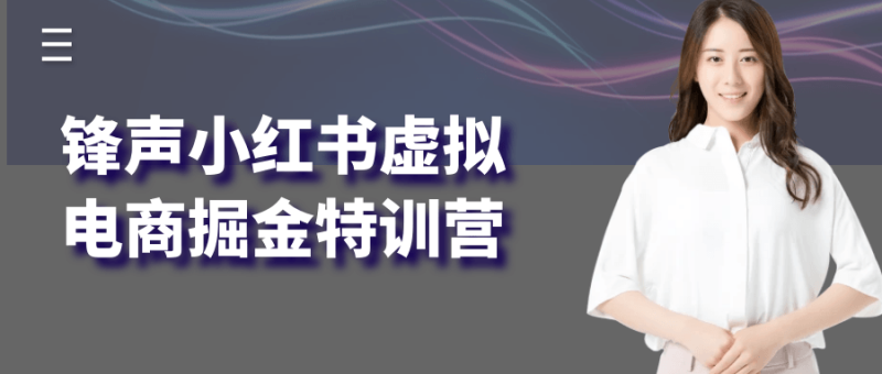 锋声小红书虚拟电商掘金特训营-渡漳网