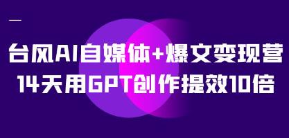 《台风AI自媒体+爆文变现营》14天用GPT创作提效10倍-渡漳网