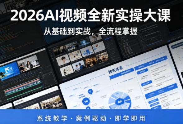AI视频全新实操大课,从基础到实战,全流程掌握即学即用-渡漳网
