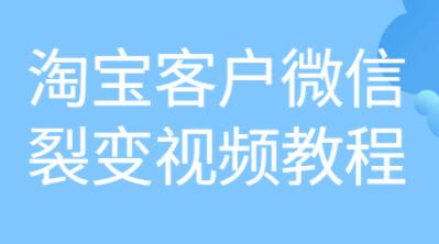 《淘宝客户微信裂变》培训课程视频教程-渡漳网