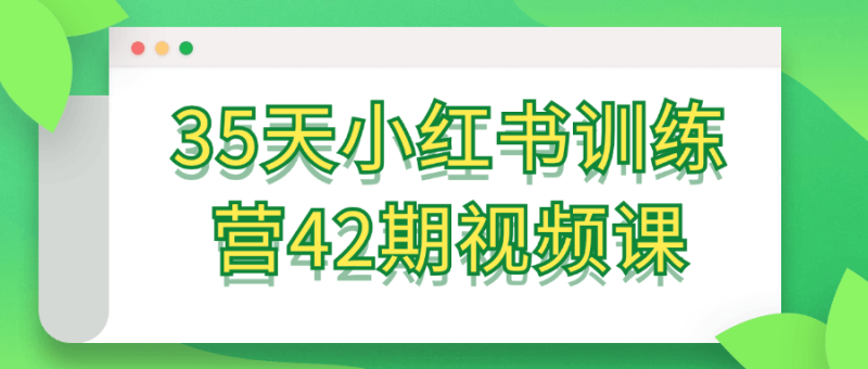 35天小红书训练营42期视频课-渡漳网