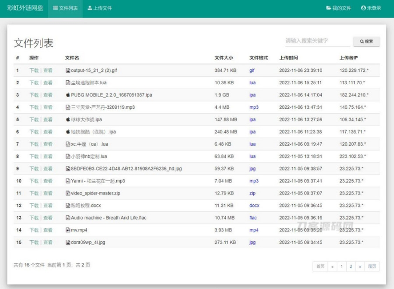 彩虹外链网盘V5.3新增用户系统与分块上传-渡漳网