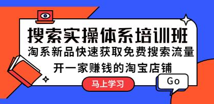 《搜索实操体系培训班》淘系新品快速获取免费搜索流量，开一家赚钱的淘宝店铺-渡漳网
