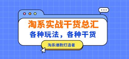 《淘系爆款打造者》淘系干货汇总，各种玩法-渡漳网