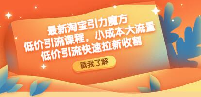 《淘宝引力魔方低价引流实操》小成本大流量,低价引流快速拉新收割-渡漳网