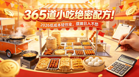 365道小吃绝密配方2026低成本轻创业-渡漳网