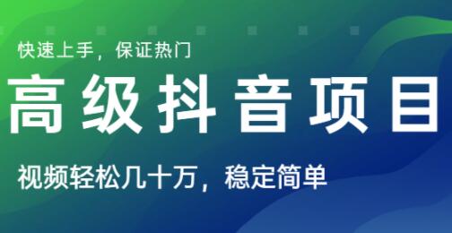 高级抖音项目,视频轻松几十万播放,稳定简单,快速上手,保证热门-渡漳网