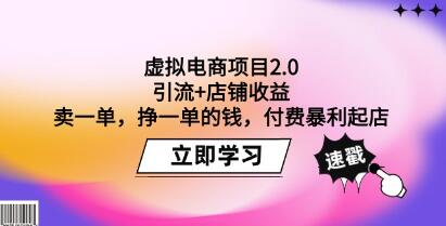 《虚拟电商项目2.0》引流+店铺收益，付费暴利起店-渡漳网