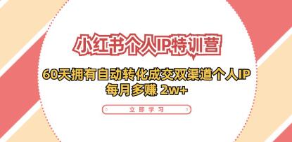 《小红书个人IP特训营》自动转化成交双渠道个人IP-渡漳网