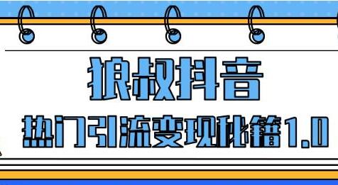 狼叔抖音培训课程,抖音热门引流变现秘籍1.0-渡漳网