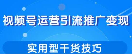 视频号运营引流推广变现,实用型干货技巧-渡漳网