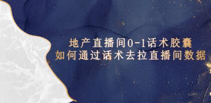 《房地产直播间0-1话术胶囊》通过话术去拉直播间数据-渡漳网