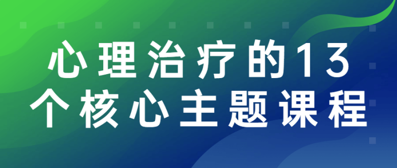 心理治疗的13个核心主题课程-渡漳网