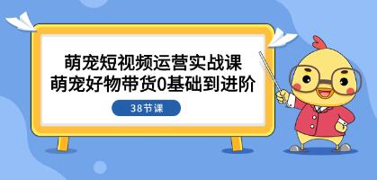 《萌宠短视频运营实战课》萌宠好物带货0基础到进阶-渡漳网