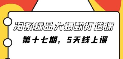 《淘系标品大爆款打造课》第十七期，5天线上课-渡漳网
