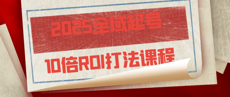 2025全域起号10倍ROI打法课程-渡漳网