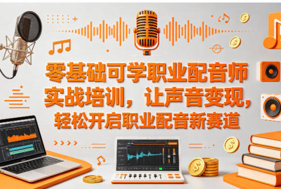 零基础可学职业配音师实战培训，让声音变现-渡漳网