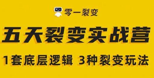 零一裂变《5天裂变实战训练营》1套底层逻辑+3种裂变玩法-渡漳网