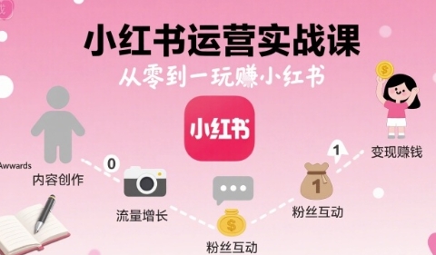 小红书运营实战课,从零到一玩�小红书-渡漳网