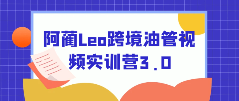 阿蔺Leo跨境油管视频实训营3.0-渡漳网