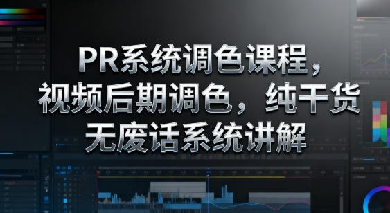 PR系统调色课程，视频后期调色，纯干货无废话系统讲解-渡漳网