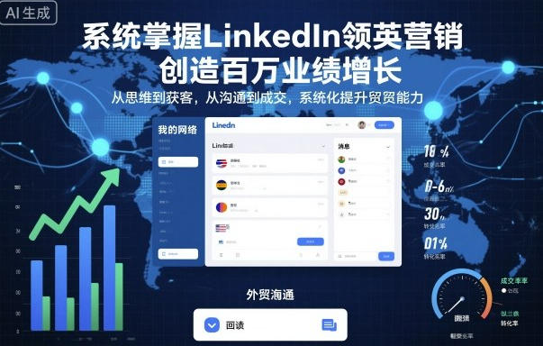 系统掌握LinkedIn领英营销,从思维到获客到成交,系统化提升外贸能力-渡漳网