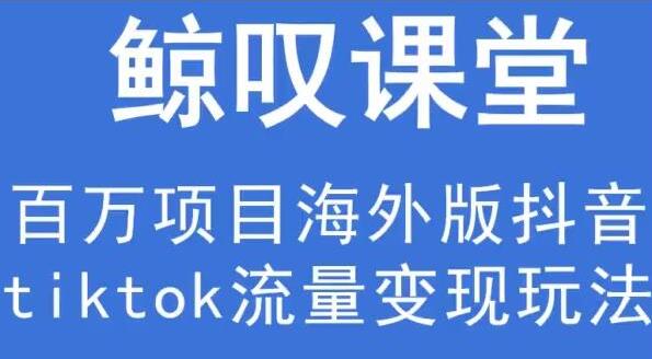 鲸叹号《海外TIKTOK训练营》百万项目海外版抖音tiktok流量变现玩法-渡漳网