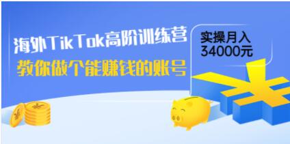 《海外TikTok高阶训练营》教你做个能赚钱的账号,实操月入34000元-渡漳网