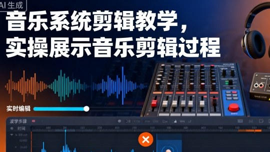 音乐系统剪辑教学，实操展示音乐剪辑过程-渡漳网
