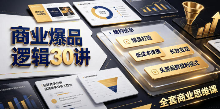 商业爆品逻辑30讲 拆解各行各业头部品牌盈利模式,吃透爆品打造-渡漳网