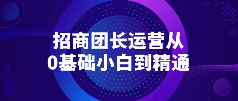 招商团长运营从0基础小白到精通-渡漳网